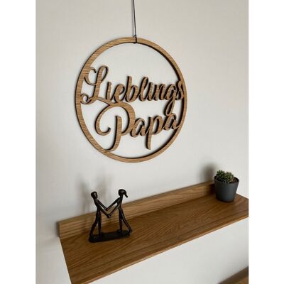 Mother's Day / Father's Day / gift: wooden ring / door wreath Lienlingsmama oak