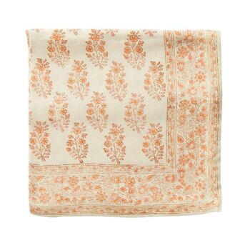 Foulard imprimé “fleurs indiennes” Primerose Orange 1