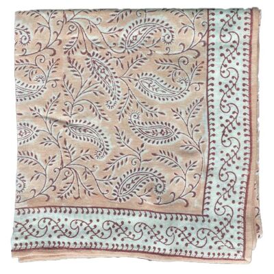 Bedruckter Schal „Indische Blumen“ Kashmire Pink