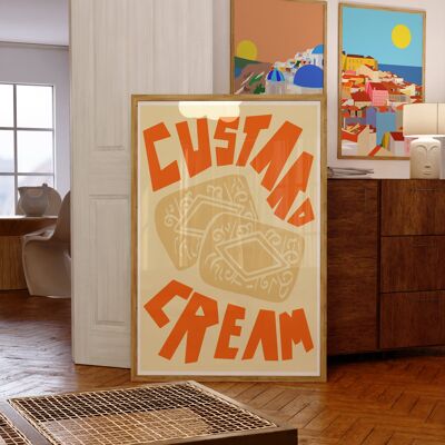 Custard Cream Art Print / Kitchen Wall Art / Biscuit Art