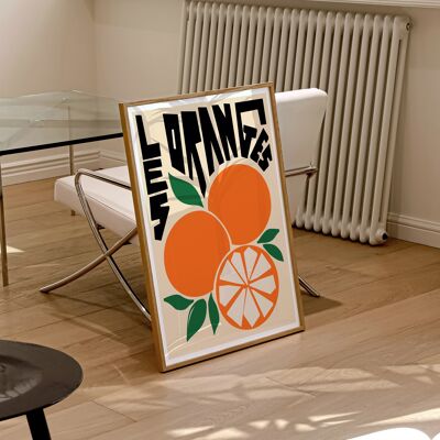 Art mural orange / Impression d'art abstrait / Impression d'art de cuisine