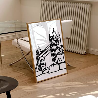 London Minamalist Art Print / Tower Bridge Wall Art