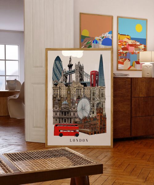London Landmarks Art Print / London Poster / London Gift