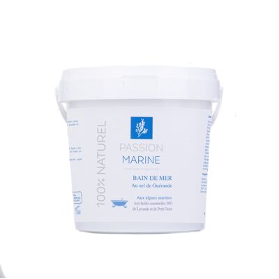 Sea bath with Guérande salt with seaweed and lavender and petit grain essential oils - 800 g bucket
