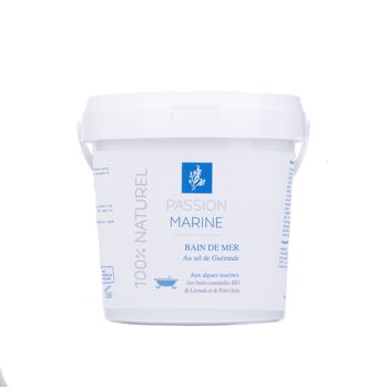 Bain de mer au Sel de Guérande aux algues marines et aux huiles essentielles de lavande et de petit grain - Seau 800 g