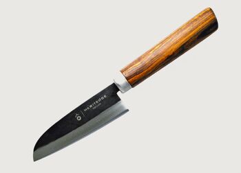 Couteau d'office HERITEDGE - couteau de cuisine tranchant en acier au carbone - forgé à la main au Vietnam - avec manche ovale en bois de tamarin, couteau de chef 12 cm 1