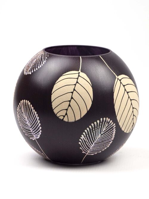 Handpainted Glass Vase for Flowers | Painted Glass Bubble Vase | Interior Design Home Room Decor | Table vase 6 inch | 5578/180/sh104