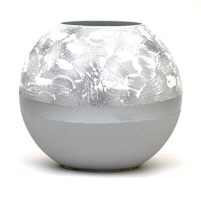Handpainted Glass Vase for Flowers | Painted Art Glass Round Bubble Vase | Interior Design Home Room Decor | Table vase 6 in | 5578/180/sh106