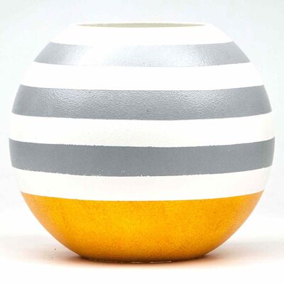 Vase en verre peint à la main pour fleurs | Vase rond jaune en verre d'art peint | Design d'intérieur Home Room Decor | Vase de table 6 pouces | 5578/180/sh141.1