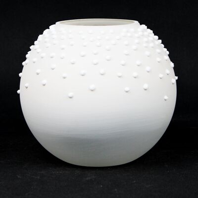 vaso da tavolo in vetro decorativo bianco artistico 5578/180/sh350