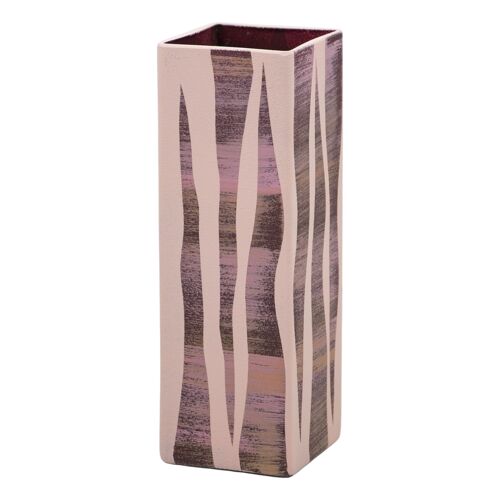 Handpainted Square Glass Vase for Flowers | Painted Art Glass Square Vase | Interior Design Home Decor | Table vase 12 inch | 6360/300/sh103.5
