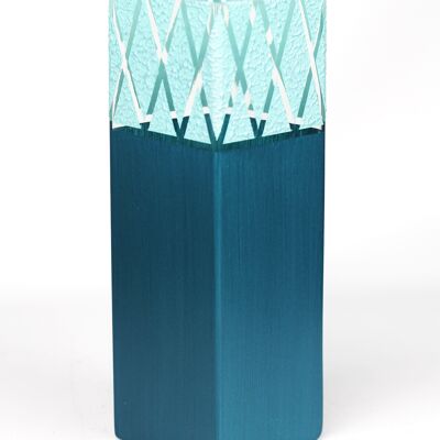 table turquoise art vase en verre décoratif 6360/300/sh167.3