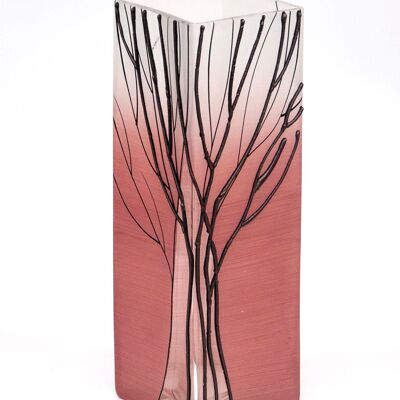 vaso in vetro decorativo rosa da tavolo 6360/300/sh267