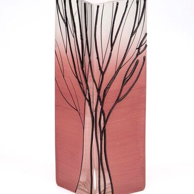 vaso in vetro decorativo rosa da tavolo 6360/300/sh267