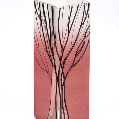 table pink art decorative glass vase 6360/300/sh267