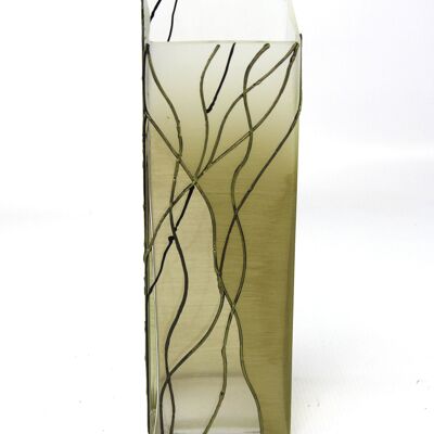vaso di vetro decorativo da tavolo verde artistico 6360/300/sh267.1