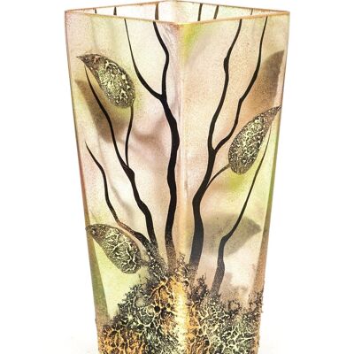 vaso da tavolo in vetro decorativo marrone artistico 7011/250/lk269