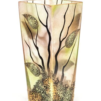 vaso da tavolo in vetro decorativo marrone artistico 7011/250/lk269