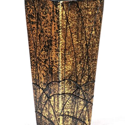 vaso da tavolo in vetro decorativo dorato artistico 7011/250/lk286