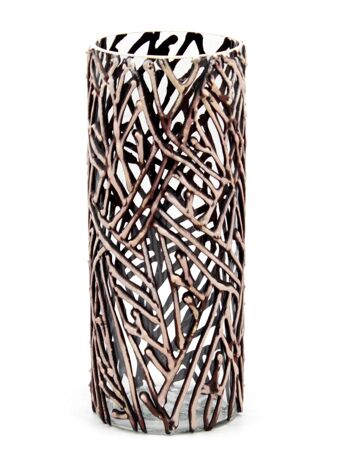 Vase en verre peint à la main pour fleurs | Tableau Vase Art Branches Décoré Cylindre | Design d'intérieur | Décoration d'intérieur | 7017/300/sh144 3