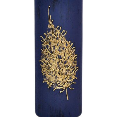 Handpainted Glass Vase for Flowers | Table vase 12 inch | Dark blue vase | Art Decorated Glass Cylinder Vase | Interior Design | Home Decor | 7017/300/sh161.1