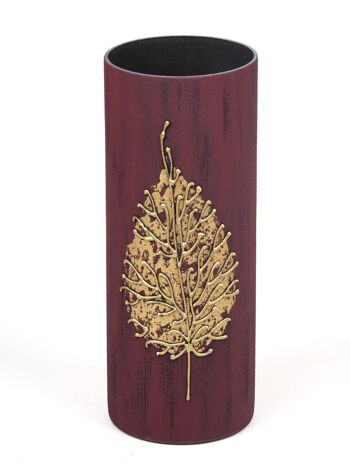 Vase en verre peint à la main pour fleurs | Tableau Vase Art Décoré Bordeaux Cylindre | Design d'intérieur | Décoration d'intérieur | 7017/300/sh161.6 2