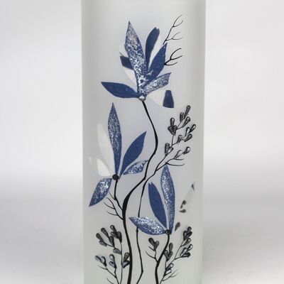 vase en verre décoratif art bleu de table 7017/300/sh335