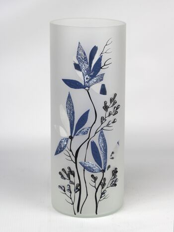 vase en verre décoratif art bleu de table 7017/300/sh335 1