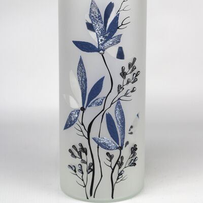 table blue art decorative glass vase 7017/300/sh335