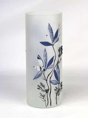 vase en verre décoratif art bleu de table 7017/300/sh335 2