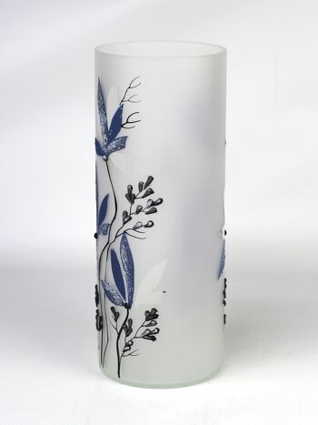 vase en verre décoratif art bleu de table 7017/300/sh335 3