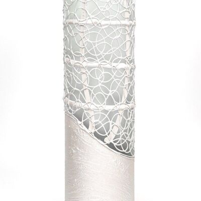 Pearl colour decorated vase | Glass vase for flowers | Cylinder Vase | Interior Design | Home Decor | Large Floor Vase 16 inch | 7017/400/sh125