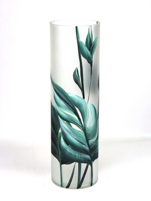 floor green art decorative glass vase 7017/400/sh338
