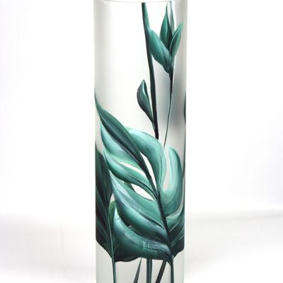 vaso in vetro decorativo da terra verde artistico 7017/400/sh338