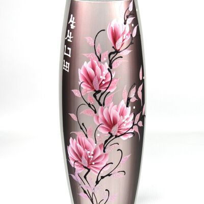 Vase en verre décoratif d'art rose au sol 7124/400/890