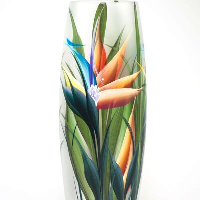 vaso in vetro decorativo da terra verde artistico 7124/400/sh119