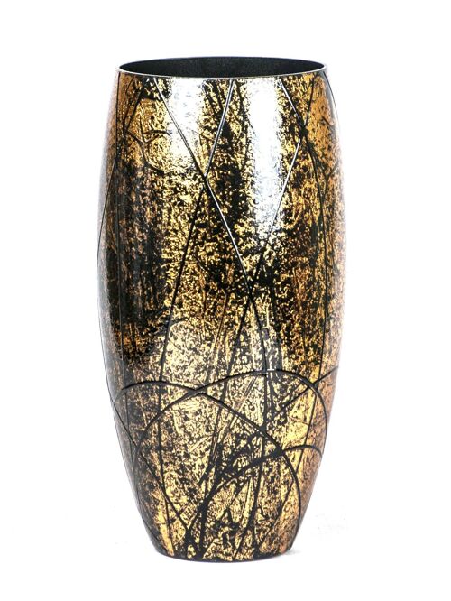 Handpainted Glass Vase for Flowers | Painted Art Glossy Oval Table Vase | 7518/300/lk286