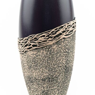 Handpainted Glass Vase for Flowers | Painted Art Glass Violet Oval Vase | Interior Design Home Room Decor | Table vase 12 inch | 7518/300/sh039