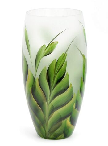 Vase en verre peint à la main pour fleurs | Vase tropical en verre d'art peint | Design d'intérieur Home Room Decor | Vase de table ovale 12 pouces | 7518/300/sh124.1 2