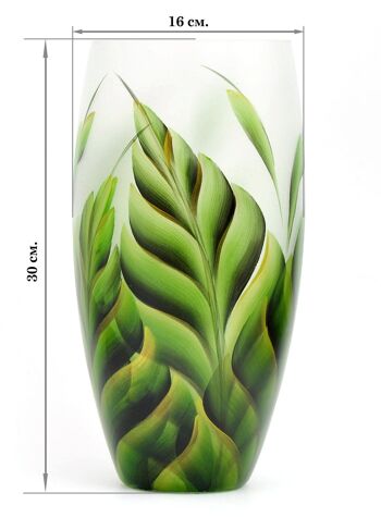 Vase en verre peint à la main pour fleurs | Vase tropical en verre d'art peint | Design d'intérieur Home Room Decor | Vase de table ovale 12 pouces | 7518/300/sh124.1 3