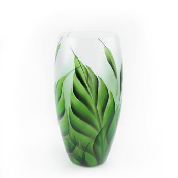 Vase en verre peint à la main pour fleurs | Vase tropical en verre d'art peint | Design d'intérieur Home Room Decor | Vase de table ovale 12 pouces | 7518/300/sh124.1 6