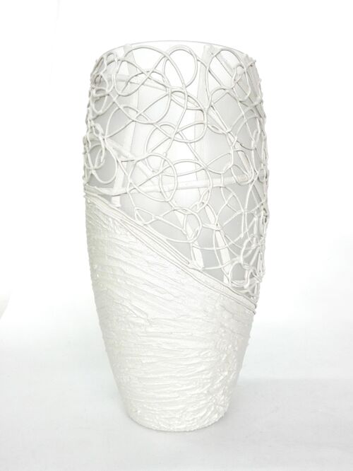 Handpainted Glass Vase for Flowers | Painted Art Glass Oval Vase | Wedding Design | Table vase 12 inch | 7518/300/sh125