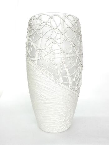 Vase en verre peint à la main pour fleurs | Vase ovale en verre d'art peint | Conception de mariage | Vase de table 12 pouces | 7518/300/sh125 1