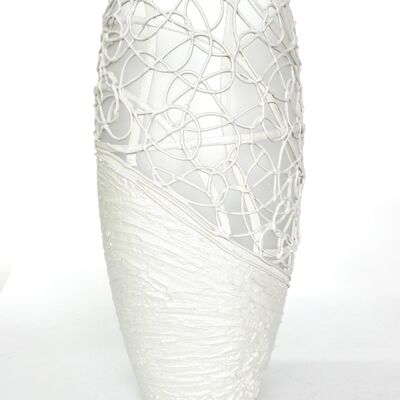 Handbemalte Glasvase für Blumen | Ovale Vase aus bemaltem Kunstglas | Hochzeitsdesign | Tischvase 12 Zoll | 7518/300/sh125