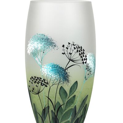 vaso in vetro decorativo da tavolo verde artistico 7518/300/sh319