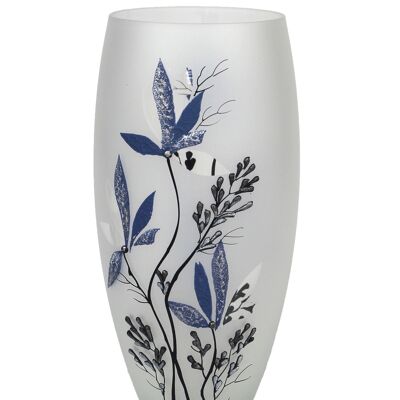 table blue art decorative glass vase 7518/300/sh335