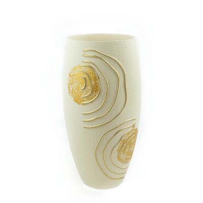 vaso da tavolo in vetro decorativo avorio art 7518/300/sh339.1