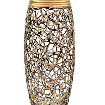 Vaso in vetro dipinto a mano | Arte dell'infinito d'oro | Arredamento per la casa di design d'interni | Vaso da tavola | 7736/250/888