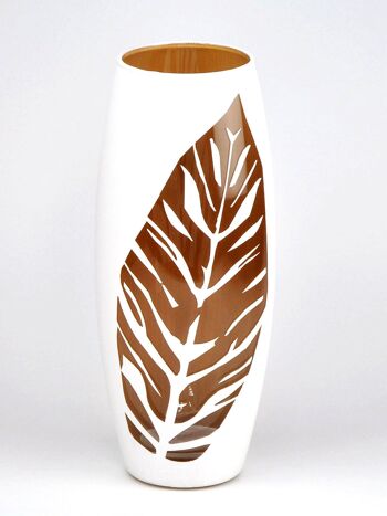 Vase ovale en verre peint blanc pour fleurs | Design d'intérieur | Décoration d'intérieur | Vase de table 10 pouces | 7736/250/sh115 1