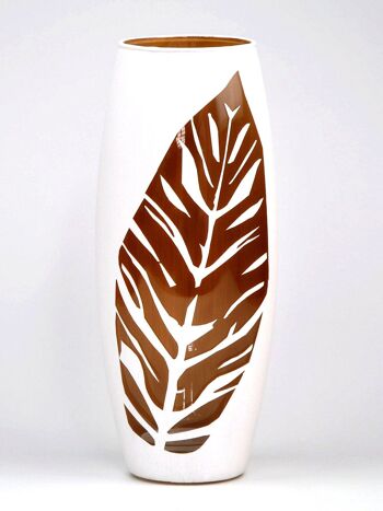 Vase ovale en verre peint blanc pour fleurs | Design d'intérieur | Décoration d'intérieur | Vase de table 10 pouces | 7736/250/sh115 2
